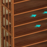 Modern Tall Wood Freestanding Brown Shoe Rack Organizer Image - 16