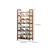 Modern Tall Wood Freestanding Brown Shoe Rack Organizer #size