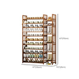 Modern Tall Wood Freestanding Brown Shoe Rack Organizer Image - 26