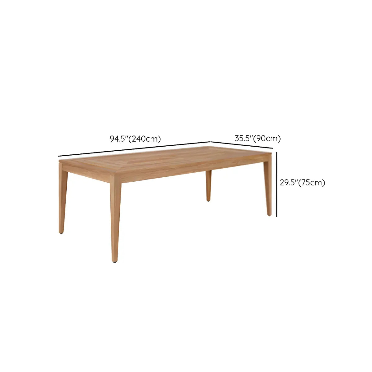 Modern Teak Outdoor Dining Set Rectangular Wood Color Image - 10