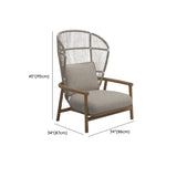 Modern Teak Wicker Grey Waterproof Upholstered Patio Sofa #size