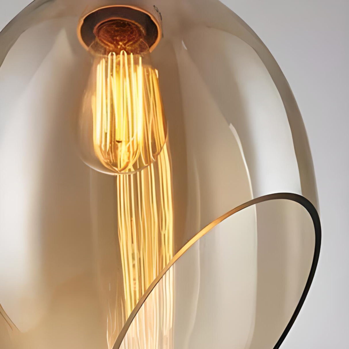 Modern Teardrop Blue Clear Glass Pendant Light Image - 10