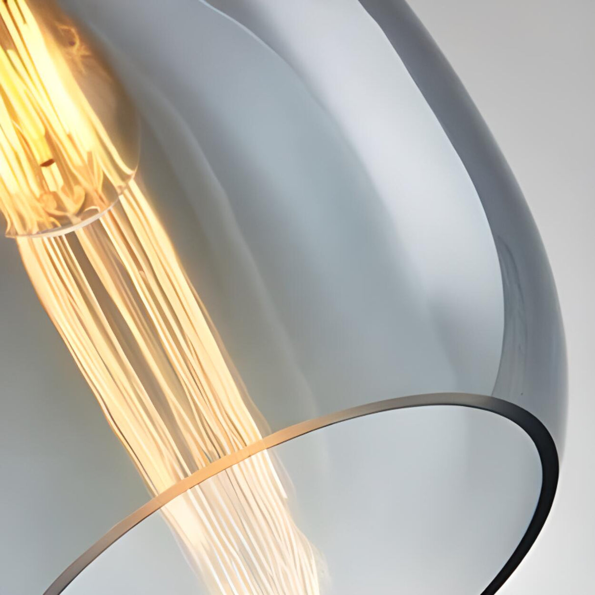 Modern Teardrop Blue Clear Glass Pendant Light Image - 11