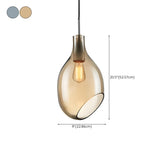Modern Teardrop Blue Clear Glass Pendant Light Image - 13