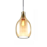 Modern Teardrop Blue Clear Glass Pendant Light Image - 5