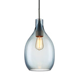 Modern Teardrop Blue Clear Glass Pendant Light Image - 8