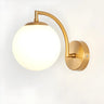 Modern Textured Glass Globe Black Vanity Wall Light Image - 13