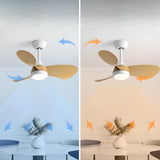 Modern Three-Blade Wooden Ceiling Fan with LED Light Image - 7