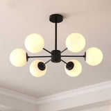 Modern Tiered Multiple Globe Clear Glass Sputnik Chandelier Image - 10