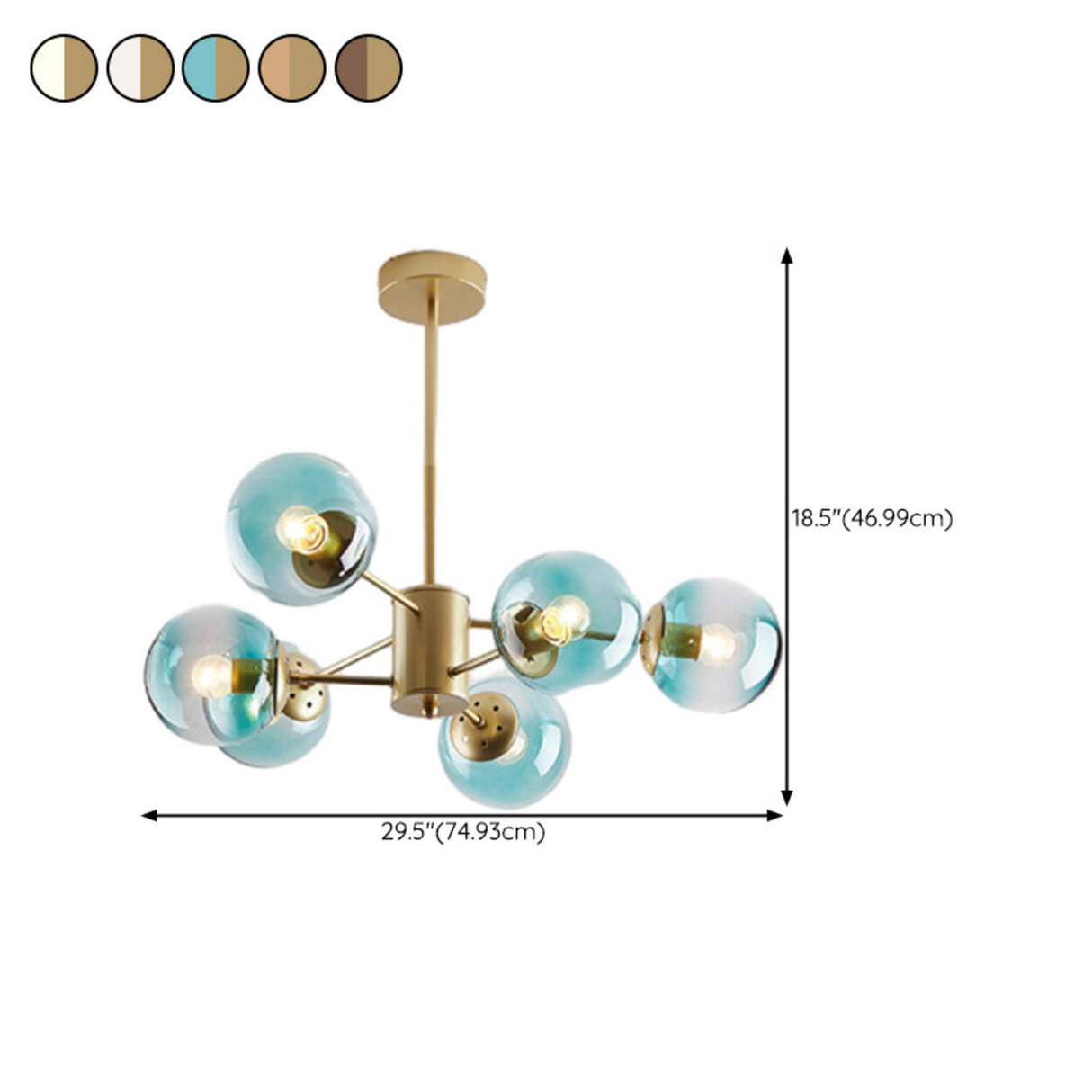 Modern Tiered Multiple Globe Clear Glass Sputnik Chandelier 