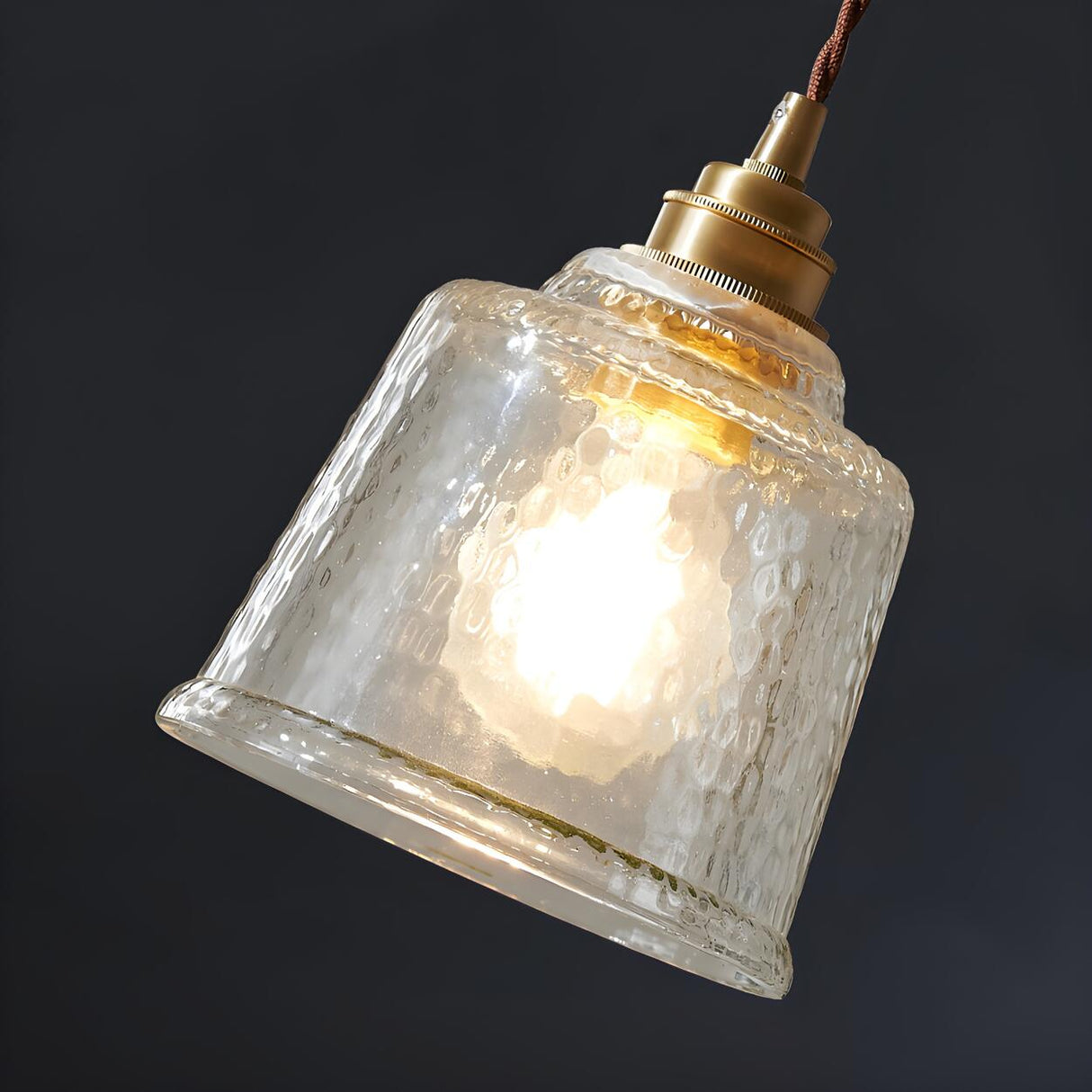 Modern Transparent Clear Glass Bell Pendant Light Image - 7