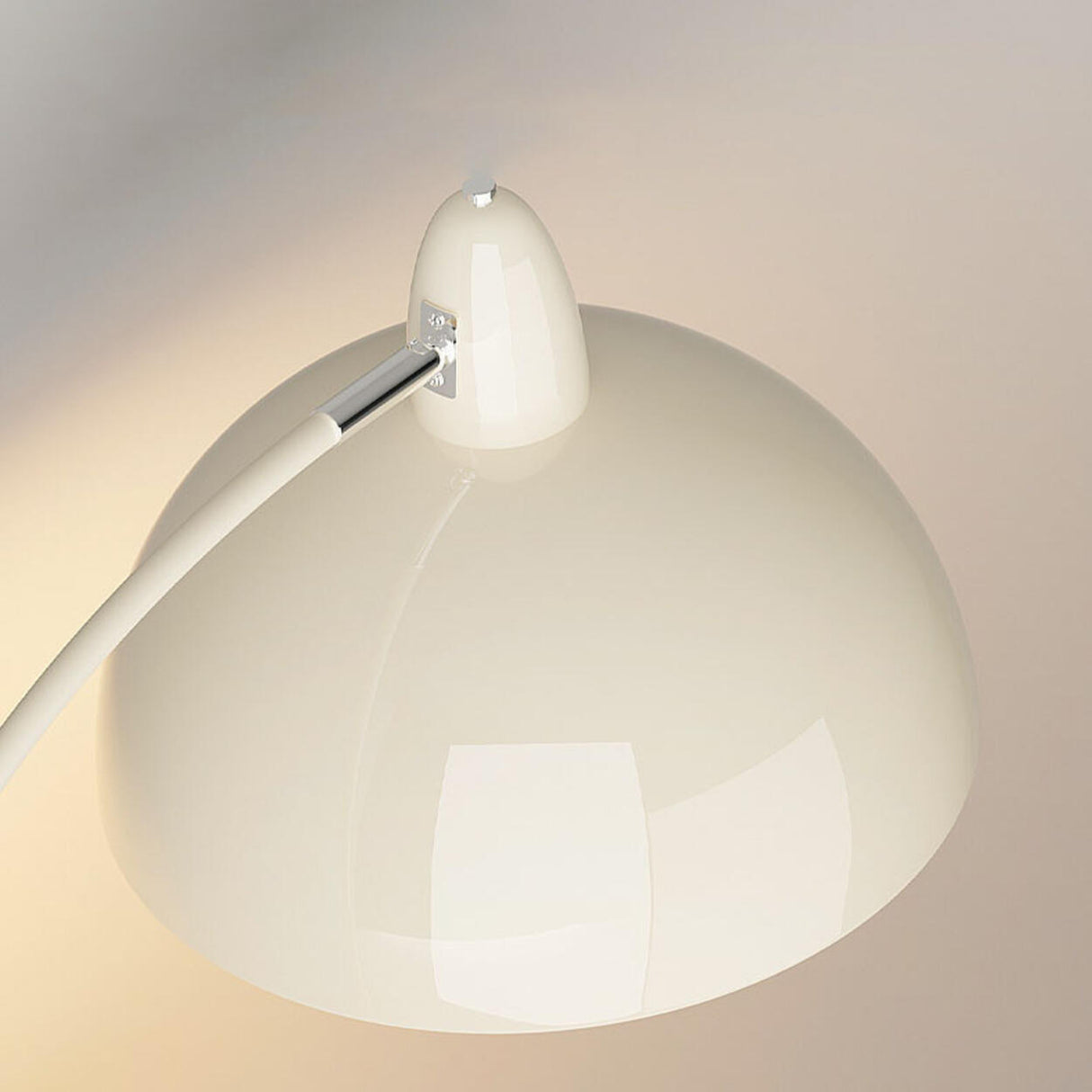 Modern Trendy White Dome Floor Lamp with Storage Image - 10