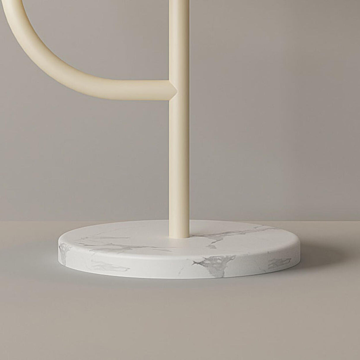 Modern Trendy White Dome Floor Lamp with Storage Image - 12