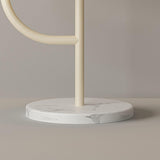 Modern Trendy White Dome Floor Lamp with Storage Image - 12