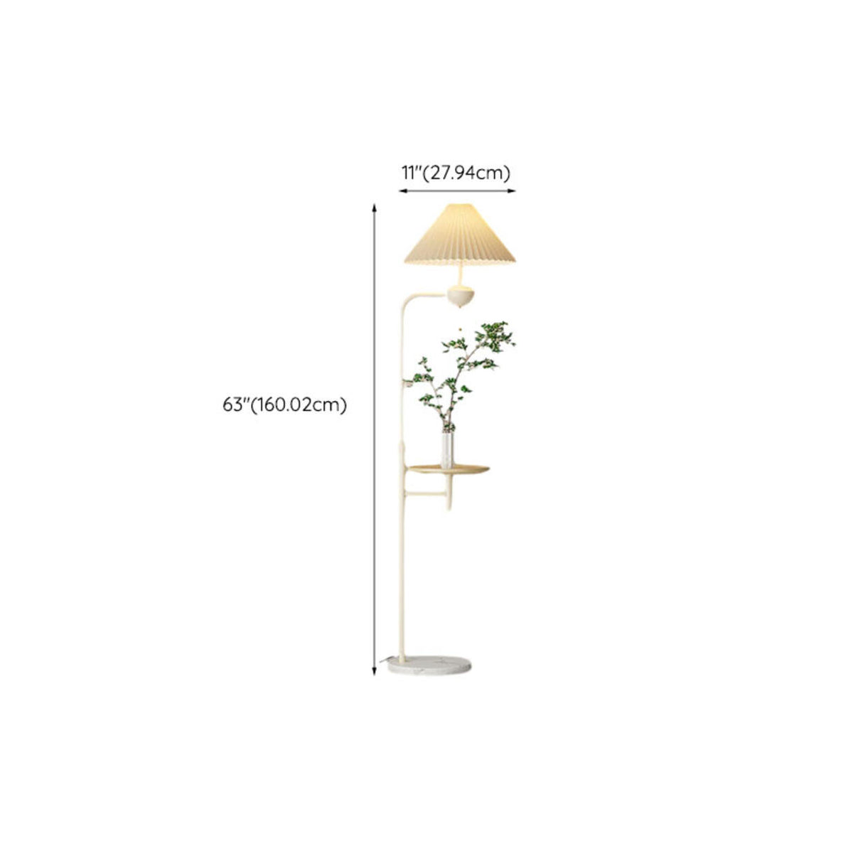 Modern Trendy White Dome Floor Lamp with Storage Image - 14