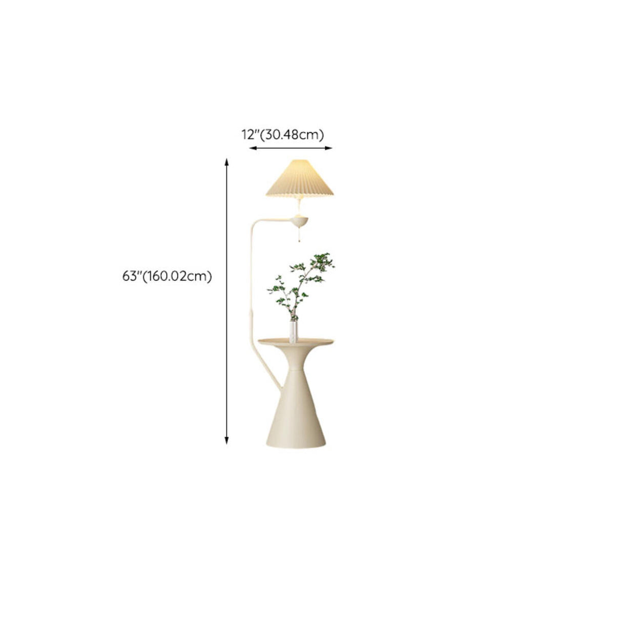 Modern Trendy White Dome Floor Lamp with Storage Image - 15