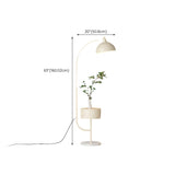 Modern Trendy White Dome Floor Lamp with Storage Image - 16