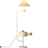 Modern Trendy White Dome Floor Lamp with Storage Image - 9
