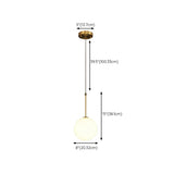 Modern Triple Globe Glass Pendant Light Adjustable Cord #size