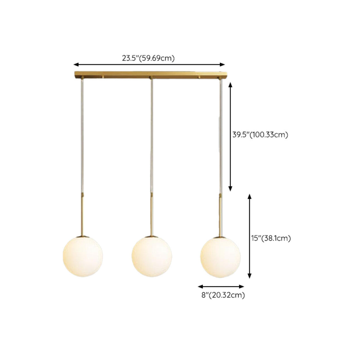 Modern Triple Globe Glass Pendant Light Adjustable Cord Image - 17