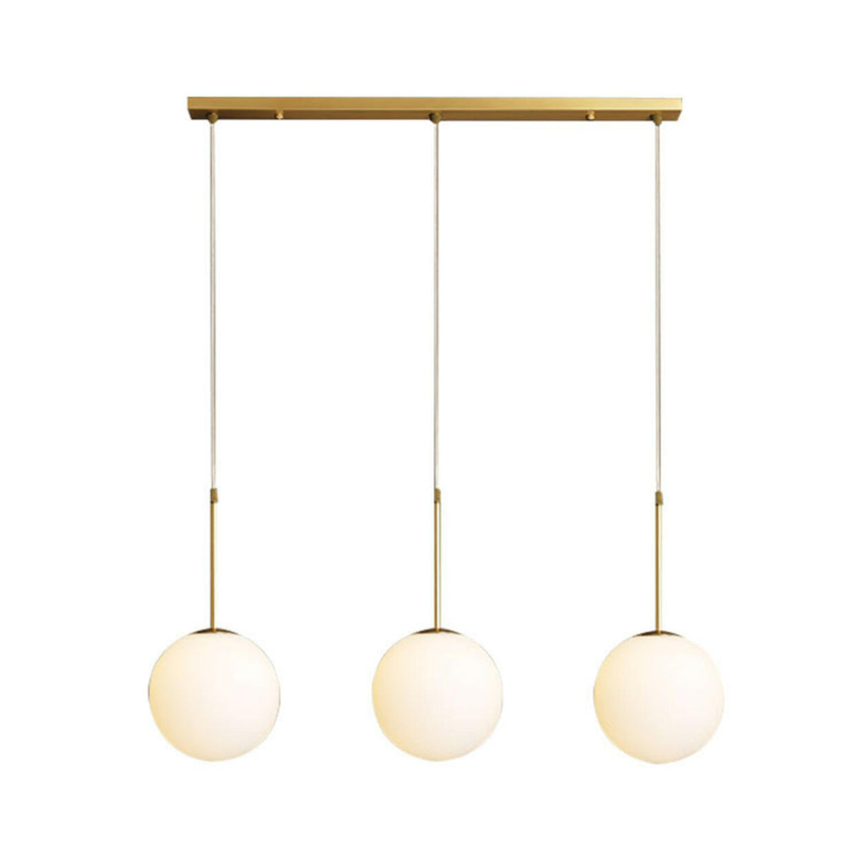 Modern Triple Globe Glass Pendant Light Adjustable Cord Image - 8