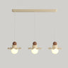 Modern Triple Globe Wavy Ceramic Resin Pendant Light Image - 5