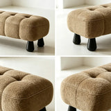 Modern Tufted Chenille Upholstered Bedroom Entryway Bench Image - 10