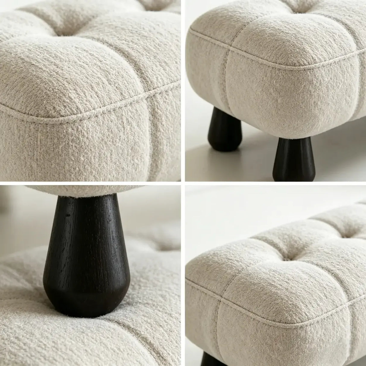 Modern Tufted Chenille Upholstered Bedroom Entryway Bench Image - 11