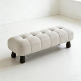 Modern Tufted Chenille Upholstered Bedroom Entryway Bench Image - 15