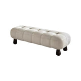 Modern Tufted Chenille Upholstered Bedroom Entryway Bench Image - 16