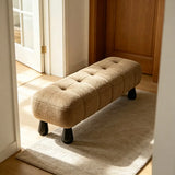 Modern Tufted Chenille Upholstered Bedroom Entryway Bench Image - 6