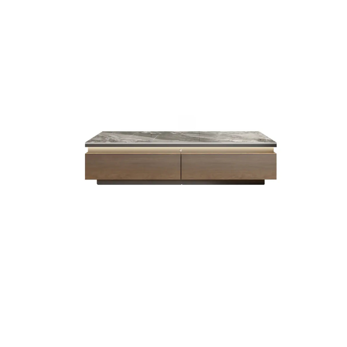 Modern TV Stand with Storage Drawers and Marble Top Image - 2