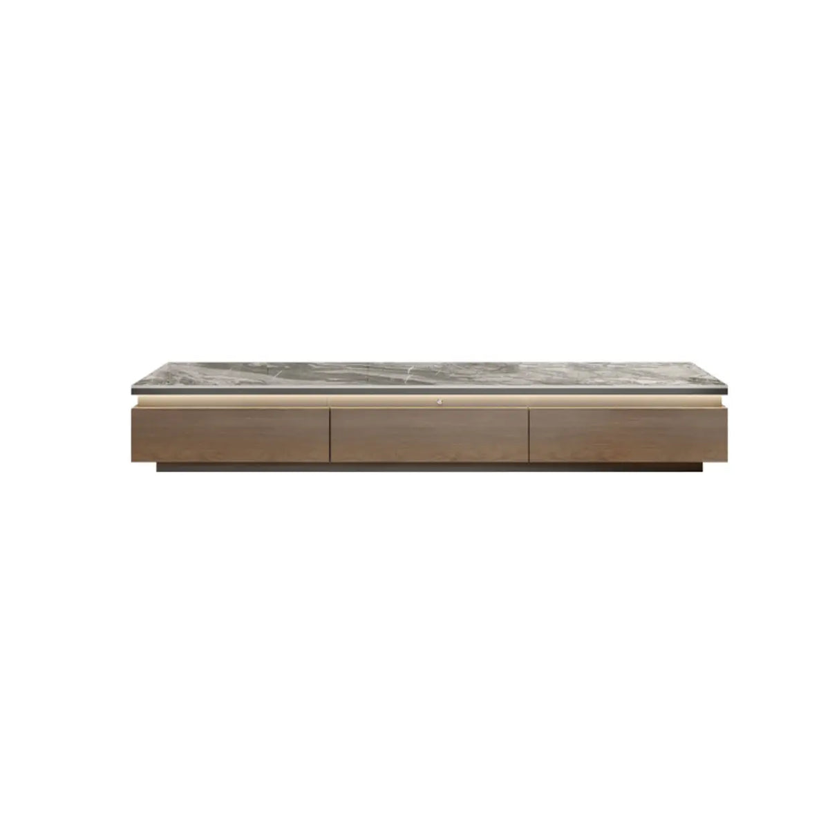 Modern TV Stand with Storage Drawers and Marble Top Image - 3