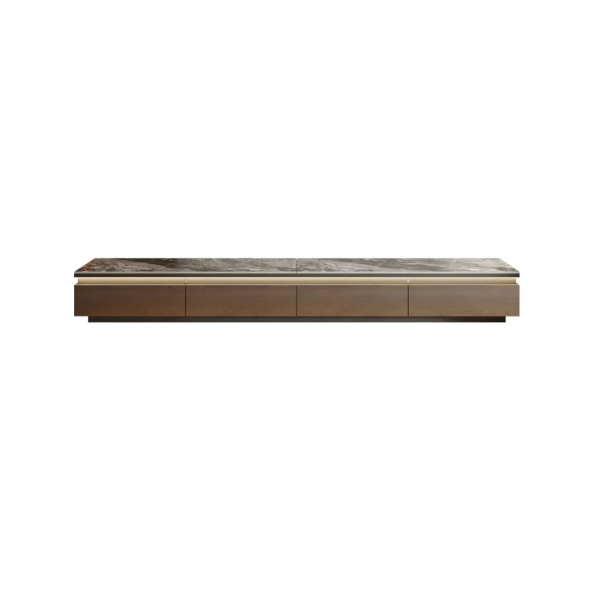 Modern TV Stand with Storage Drawers and Marble Top Image - 5