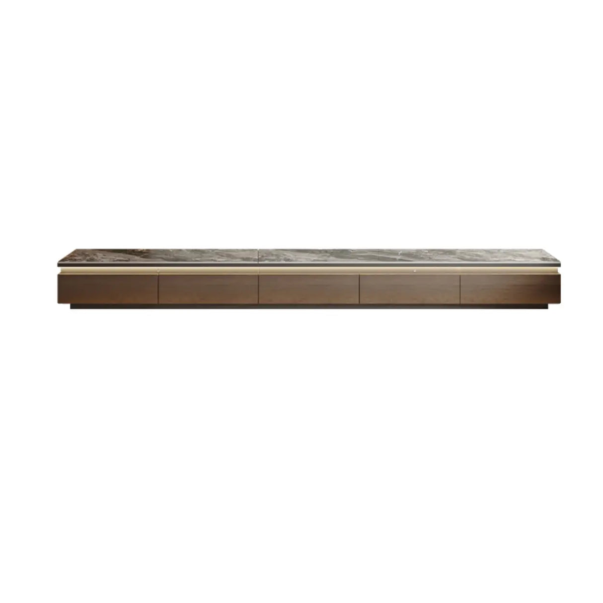 Modern TV Stand with Storage Drawers and Marble Top Image - 7