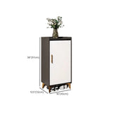 Modern Two-Door Wood Hallway White Large Shoe Cabinet Image - 17
