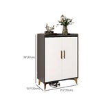 Modern Two-Door Wood Hallway White Large Shoe Cabinet Image - 25