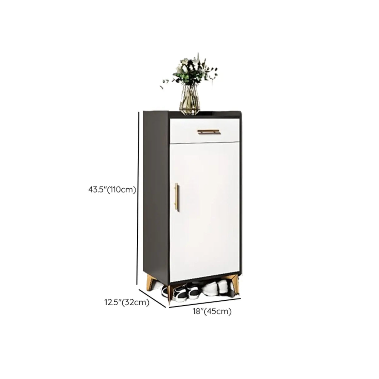 Modern Two-Door Wood Hallway White Large Shoe Cabinet Image - 29