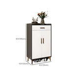 Modern Two-Door Wood Hallway White Large Shoe Cabinet Image - 31