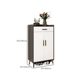 Modern Two-Door Wood Hallway White Large Shoe Cabinet Image - 32
