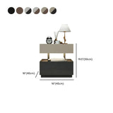 Modern Two-Tone Nightstand with Dual Drawers and LED Light #size