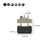 Modern Two-Tone Nightstand with Dual Drawers and LED Light Image - 12