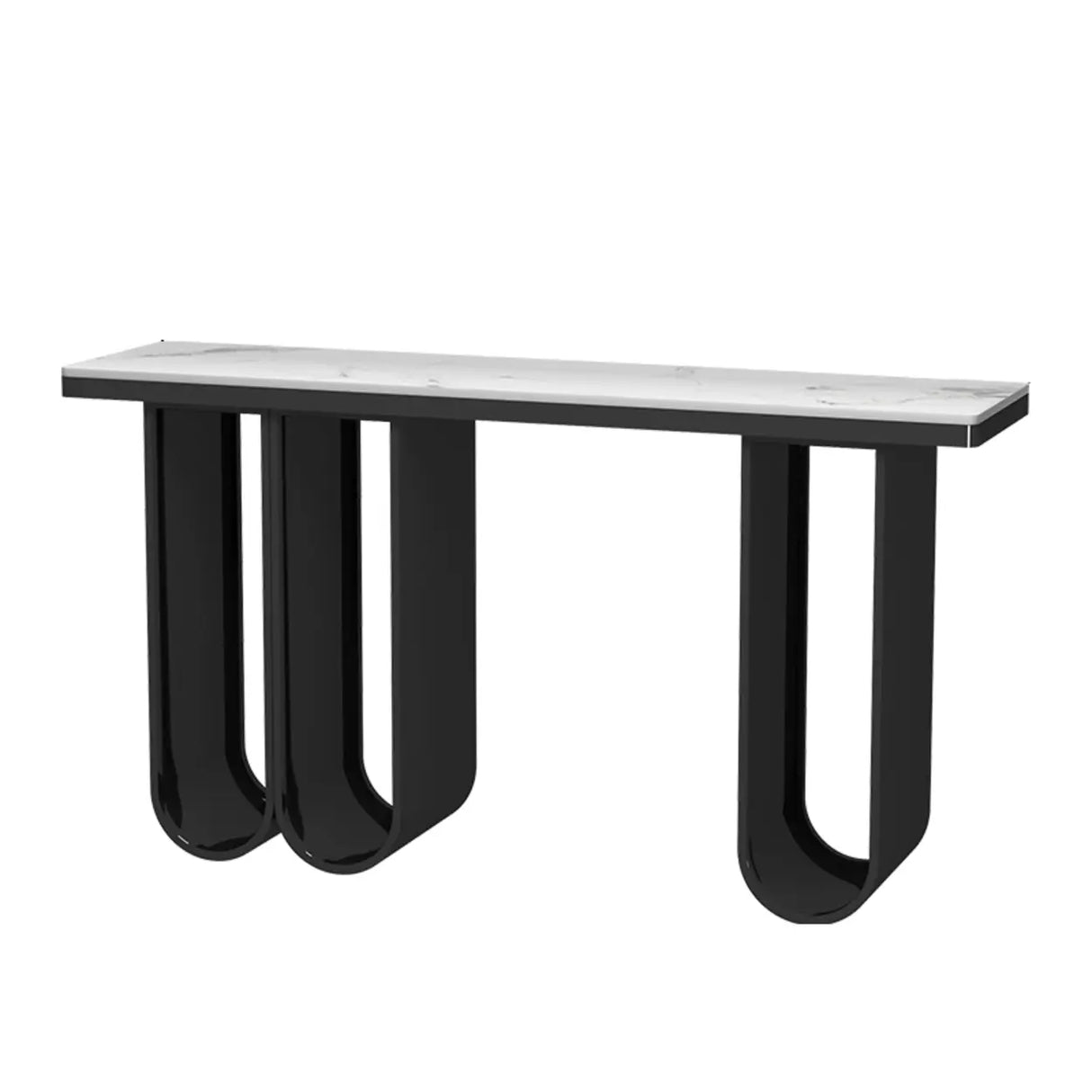 Modern U-Shaped Leg Scratch Resistant Stone Console Table Image - 2