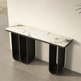 Modern U-Shaped Leg Scratch Resistant Stone Console Table Image - 5