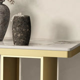 Modern U-Shaped Leg Scratch Resistant Stone Console Table Image - 7