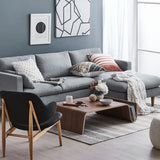 Modern Unique Curved Wood Integrated Coffee Table Image - 2