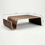 Modern Unique Curved Wood Integrated Coffee Table #size
