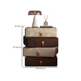 Modern Unique Stacked Swivel Wood Nightstand with Drawers Image - 14