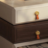 Modern Unique Stacked Swivel Wood Nightstand with Drawers Image - 9