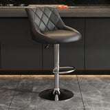 Modern Upholstered Adjustable Swivel Bucket Bar Stool Image - 12